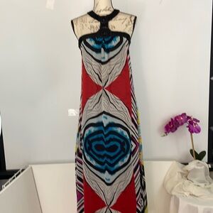 Authentic Icon Multi Color Maxi Dress Size XS